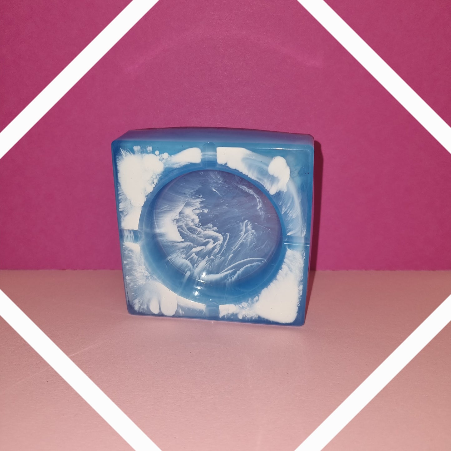 Cendrier Bleu et blanc
