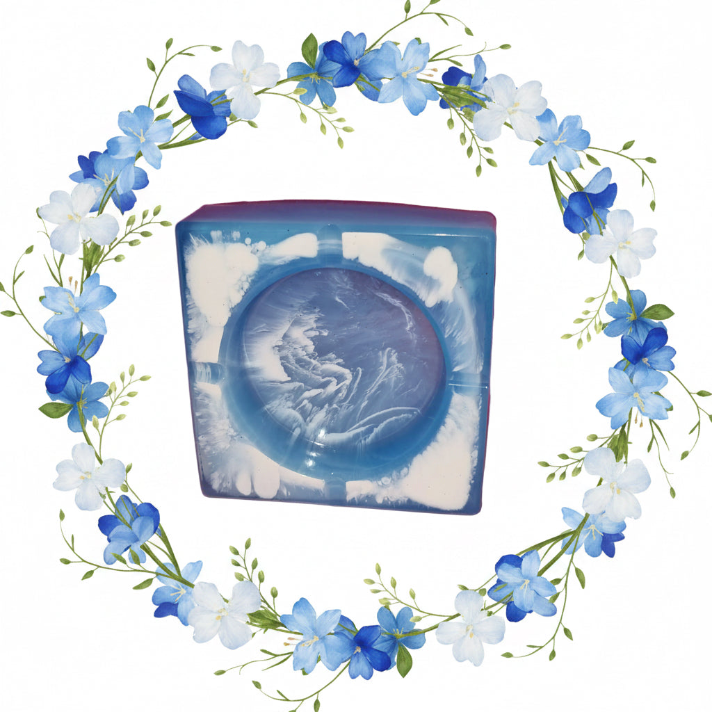 Cendrier Bleu et blanc
