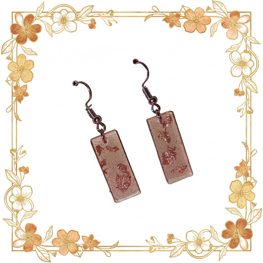 Boucle d’oreille Rectangle long