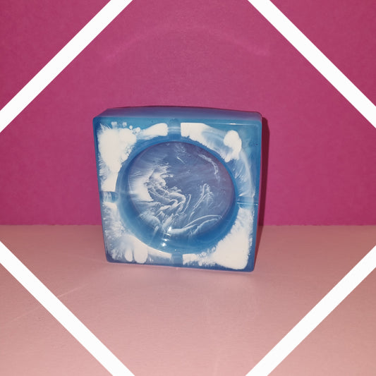 Cendrier Bleu et blanc