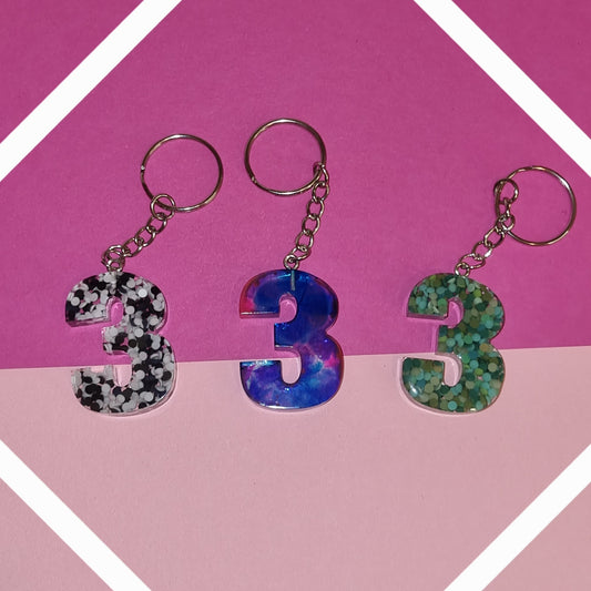 Porte clé chiffre 3