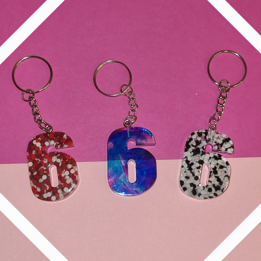 Porte clé chiffre 6
