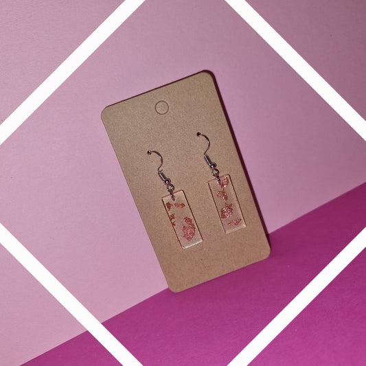 Boucle d’oreille Rectangle long