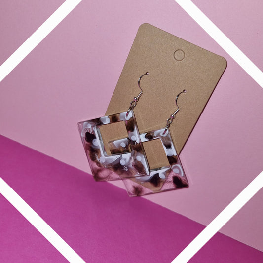 Boucle d’oreille Carré fin