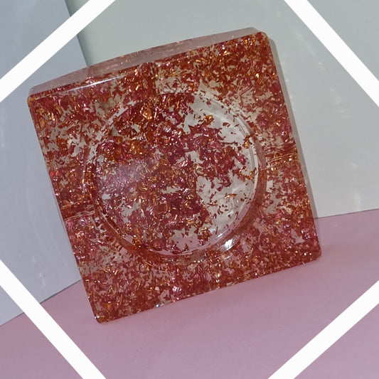 Cendrier cuivre et rose